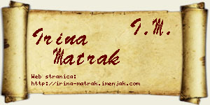 Irina Matrak vizit kartica